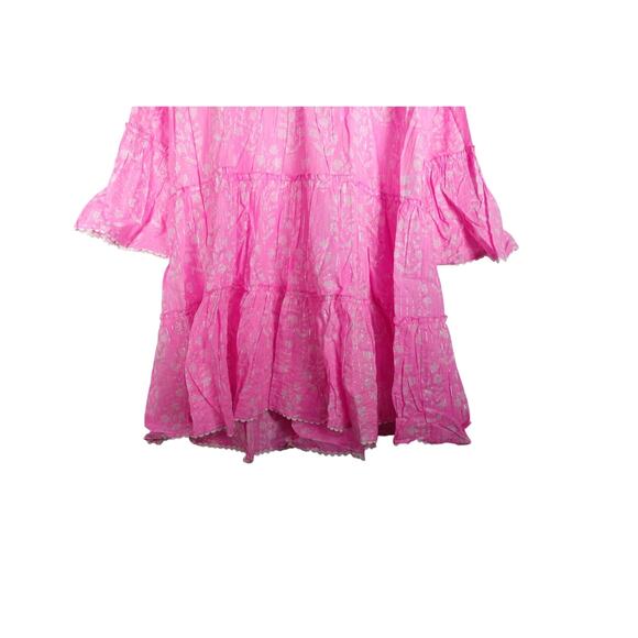 New Tuckernuck Juliet Dunn Orchid Flower Lurex Flared Sleeve Dress Size 3 1885-Y - Picture 7 of 15